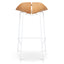 65cm Matte White Bar Stool - Natural