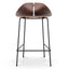 65cm Matte Black Bar Stool - Walnut