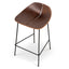 65cm Matte Black Bar Stool - Walnut