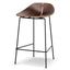 65cm Matte Black Bar Stool - Walnut