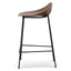 65cm Matte Black Bar Stool - Walnut