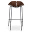65cm Matte Black Bar Stool - Walnut