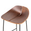 65cm Matte Black Bar Stool - Walnut