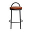 63cm Black Frame Bar Stool - Burnt Brown (Set of 2)