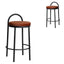63cm Black Frame Bar Stool - Burnt Brown (Set of 2)