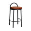 63cm Black Frame Bar Stool - Burnt Brown (Set of 2)