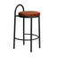 63cm Black Frame Bar Stool - Burnt Brown (Set of 2)