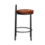 63cm Black Frame Bar Stool - Burnt Brown (Set of 2)