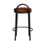 63cm Black Frame Bar Stool - Burnt Brown (Set of 2)