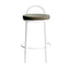 65cm White Frame Bar Stool - Dark Moss Green (Set of 2)