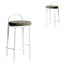 65cm White Frame Bar Stool - Dark Moss Green (Set of 2)