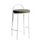 65cm White Frame Bar Stool - Dark Moss Green (Set of 2)