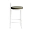 65cm White Frame Bar Stool - Dark Moss Green (Set of 2)