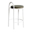 65cm White Frame Bar Stool - Dark Moss Green (Set of 2)