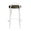 65cm White Frame Bar Stool - Dark Moss Green (Set of 2)