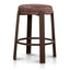 Walnut Barstool - Burgundy Stripe