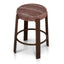 Walnut Barstool - Burgundy Stripe