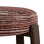 Walnut Barstool - Burgundy Stripe