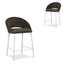 White Bar Stool - Dark Moss Green (Set of 2)