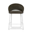 White Bar Stool - Dark Moss Green (Set of 2)