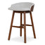 65cm Walnut Bar Stool - Verona Ivory