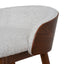 65cm Walnut Bar Stool - Verona Ivory