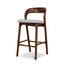 65cm Walnut Bar Stool - Naxos Beige