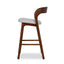 65cm Walnut Bar Stool - Naxos Beige
