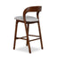 65cm Walnut Bar Stool - Naxos Beige