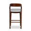 65cm Walnut Bar Stool - Naxos Beige