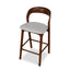 65cm Walnut Bar Stool - Naxos Beige