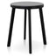 46cm Wooden Seat Low Stool - Full Black (Set of 2)