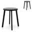 46cm Wooden Seat Low Stool - Full Black (Set of 2)