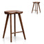65cm Wooden Bar stool - Walnut (Set of 2)