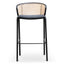 Ex Display - 75cm Fabric Bar Stool - Black Legs