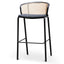 Ex Display - 75cm Fabric Bar Stool - Black Legs