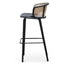Ex Display - 75cm Fabric Bar Stool - Black Legs