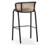 Ex Display - 75cm Fabric Bar Stool - Black Legs