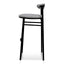 65cm Fabric Bar Stool - Silver Grey and Black Legs (Set of 2)