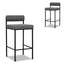 65cm Fabric Bar Stool - Spec Smoke Grey (Set of 2)