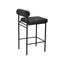 65cm Bar Stool - Black Boucle (Set of 2)