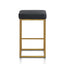 Black Boucle Bar Stool - Golden Base