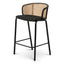 Fabric Bar Stool - Black Legs (Set of 2)