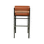65cm Fabric Bar Stool - Brown (Set of 2)