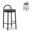 65cm Fabric Bar Stool - Charcoal Grey (Set of 2)