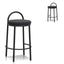65cm Bar Stool - Black Boucle (Set of 2)