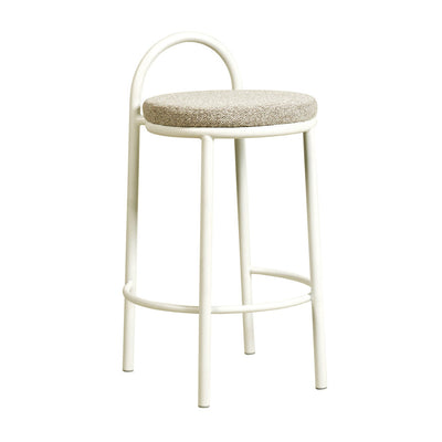 63cm White Frame Bar Stool - Clay Grey (Set of 2)