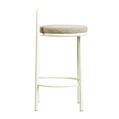 63cm White Frame Bar Stool - Clay Grey (Set of 2)