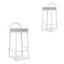 65cm White Frame Bar Stool - Clay Grey (Set of 2)