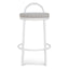 65cm White Frame Bar Stool - Clay Grey (Set of 2)